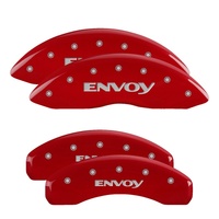 MGP 4 Caliper Covers Engraved Front & Rear Envoy Red finish silver ch