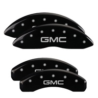 MGP 4 Caliper Covers Engraved Front & Rear GMC Black finish silver ch