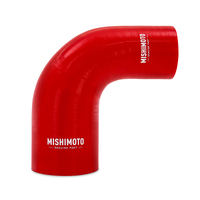 Mishimoto Silicone Reducer Coupler 90 Degree 2.5in to 3in - Red