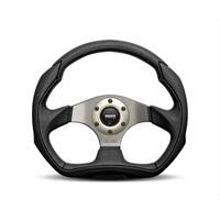 Momo Eagle Steering Wheel 350 mm - Black Leather/Anth Spokes