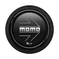 Momo Steering Wheel Horn Button Flat Lip - Matte Black/Chrome Logo