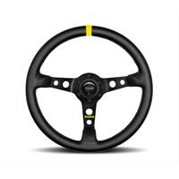 Momo MOD07 Steering Wheel 350 mm -  Black Leather/Black Spokes/1 Stripe