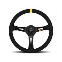 Momo MOD08 Steering Wheel 350 mm -  Black Suede/Black Spokes/1 Stripe