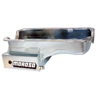 Moroso Ford 351W (w/Front Sump) Kicked Out Road Race Baffled 9qt 8in Steel Oil Pan