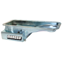 Moroso Ford 352-428 FE (w/Front Sump) Kicked Out Road Race Baffled 8qt 6in Steel Oil Pan