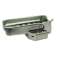 Moroso 86-Up Chevrolet Small Block (w/1 Piece Seal & Low Clearance) Wet Sump 7qt 7in Steel Oil Pan