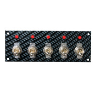 Moroso Toggle Switch Panel - Dash Mount - 2in x 5.5in - Grey/Black Fiber Design
