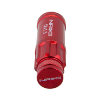 NRG 700 Series M12 X 1.5 Steel Lug Nut w/Dust Cap Cover Set 21 Pc w/Locks & Lock Socket - Red