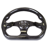 NRG Carbon Fiber Steering Wheel (320mm) Flat Bottom w/Shiny Black Carbon