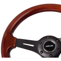 NRG Classic Wood Grain Steering Wheel (330mm) Wood Grain w/Matte Black 3-Spoke Center