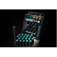 Project Mu Super Lock Nut 7 Type-M M12x1.25 Black / Green Cap (Special Order No Cancel)