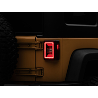Raxiom 07-18 Jeep Wrangler JK JL Style LED Tail Lights- Black Housing - Red Lens