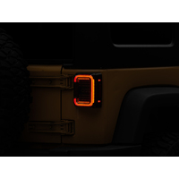 Raxiom 07-18 Jeep Wrangler JK Axial Series LED Halo Tail Lights- Black Housing (Dark Smoked Lens)