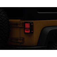 Raxiom 07-18 Jeep Wrangler JK Axial Series Lux LED Tail Lights- Blk Housing (Clear Lens)