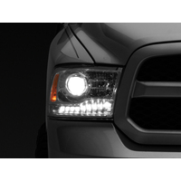 Raxiom 09-18 Dodge RAM 1500 LED Halo Headlights w/ Swtchbck Turn Signals- Chrome Hsng (Clear Lens)