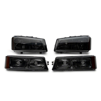 Raxiom 03-06 Chevrolet Silverado 1500 Axial OEM Style Rep Headlights- Chrome Housing- Smoked Lens