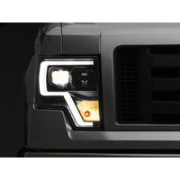 Raxiom 09-14 F-150 Projector Headlights w/ LED Accent- Black Housing (Clear Lens)