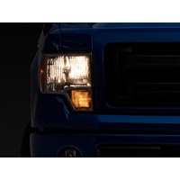 Raxiom 09-14 Ford F-150 Axial OEM Style Rep Headlights- Chrome Housing (Clear Lens)
