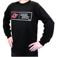 RockJock Long Sleeve T-Shirt w/ Rectangle Logo Black XL Print on the Front