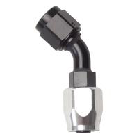 Russell Performance -10 AN Black/Silver 45 Degree Full Flow Hose End