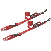 SpeedStrap 1 1/2In x 10Ft Ratchet Tie-Down w/ Soft-Tie (2 Pack) - Red