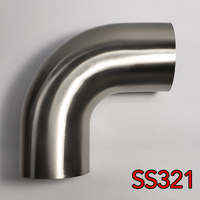 Stainless Bros 1.5in SS321 90 Deg Mandrel Bend Elbow - 1.5D Radius 16GA/.065in Wall (Leg)