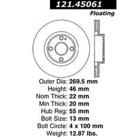 Centric 01-05 Mazda Miata MX-5 (Sport/Hard Suspension) Standard Front Rotor
