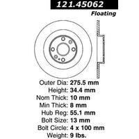 Centric 01-05 Mazda Miata MX-5 (Sport/Hard Suspension) Standard Rear Rotor