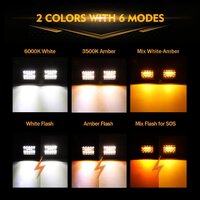 4 inch 6 Modes White/Amber LED Working Light -120W